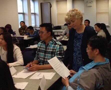 students sitting in classroom