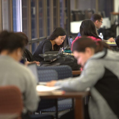 students studying